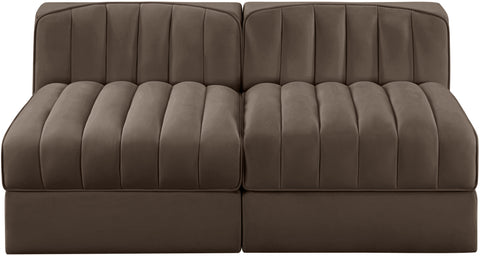 Talia Brown Velvet Performance Fabric Upholstered Loveseat, 2-Piece