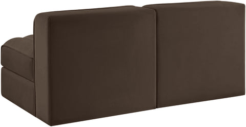 Talia Brown Velvet Performance Fabric Upholstered Loveseat, 2-Piece
