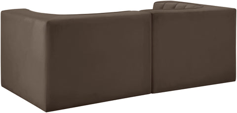 Talia Brown Velvet Performance Fabric Upholstered Loveseat, 2-Piece (Style 2)