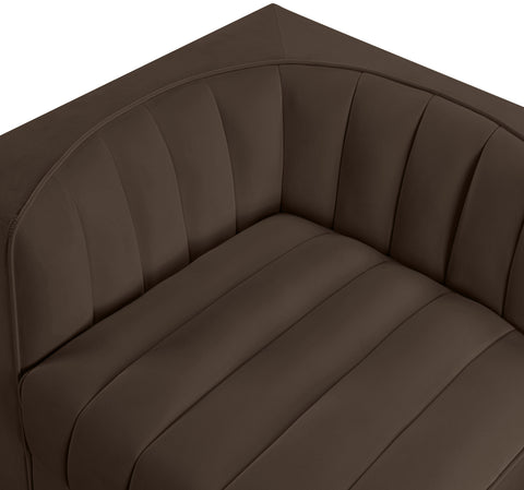 Talia Brown Velvet Performance Fabric Upholstered Loveseat, 2-Piece (Style 2)