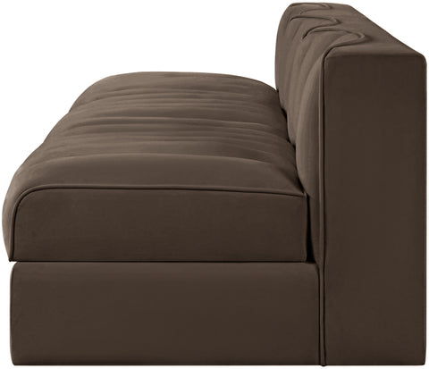 Talia Brown Velvet Performance Fabric Upholstered Sofa, 3-Piece