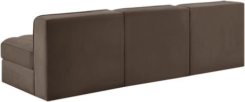 Talia Brown Velvet Performance Fabric Upholstered Sofa, 3-Piece