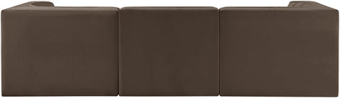 Talia Brown Velvet Performance Fabric Upholstered Sofa, 3-Piece (Style 2)