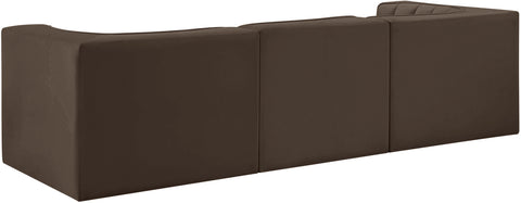 Talia Brown Velvet Performance Fabric Upholstered Sofa, 3-Piece (Style 2)