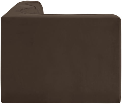 Talia Brown Velvet Performance Fabric Upholstered Sectional, 3-Piece