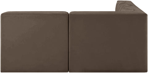 Talia Brown Velvet Performance Fabric Upholstered Sectional, 4-Piece