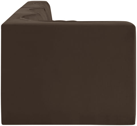Talia Brown Velvet Performance Fabric Upholstered Sectional, 4-Piece (Style 4)