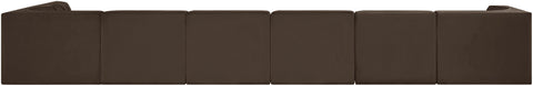 Talia Brown Velvet Performance Fabric Upholstered Sectional, 7-Piece (Style 4)
