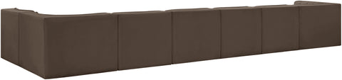 Talia Brown Velvet Performance Fabric Upholstered Sectional, 7-Piece (Style 4)