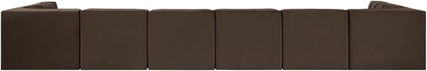 Talia Brown Velvet Performance Fabric Upholstered Sectional, 8-Piece