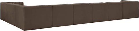 Talia Brown Velvet Performance Fabric Upholstered Sectional, 8-Piece (Style 3)