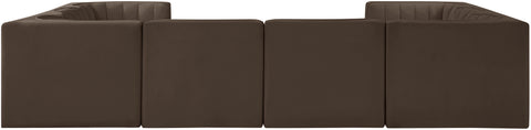 Talia Brown Velvet Performance Fabric Upholstered Sectional