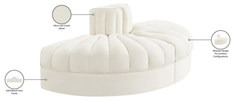 Talia Cream Velvet Performance Fabric Upholstered Sofa, 2-Piece