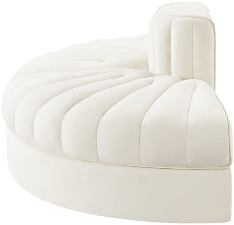 Talia Cream Velvet Performance Fabric Upholstered Sofa, 2-Piece
