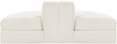 Talia Cream Velvet Performance Fabric Upholstered Sofa, 2-Piece