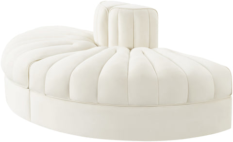 Talia Cream Velvet Performance Fabric Upholstered Sofa, 2-Piece