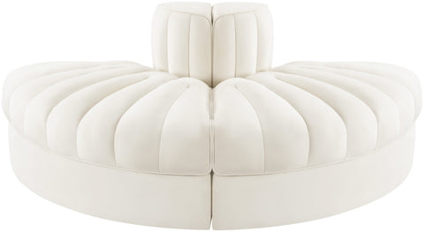 Talia Cream Velvet Performance Fabric Upholstered Sofa, 2-Piece