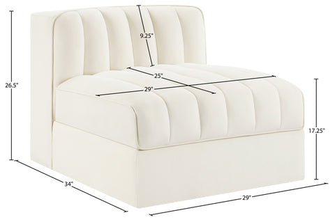 Talia Cream Velvet Performance Fabric Upholstered Chair, 1 Piece