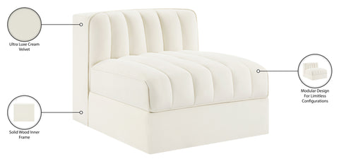 Talia Cream Velvet Performance Fabric Upholstered Chair, 1 Piece