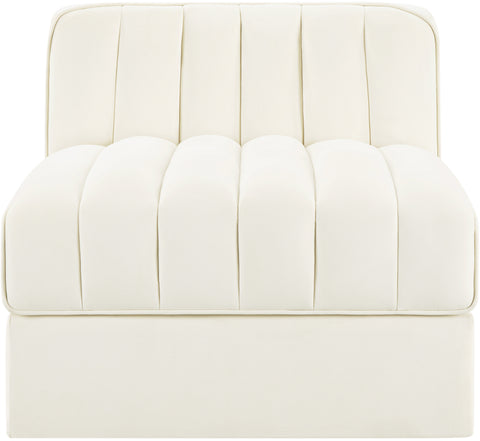 Talia Cream Velvet Performance Fabric Upholstered Chair, 1 Piece