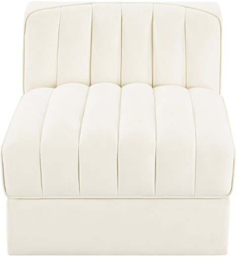 Talia Cream Velvet Performance Fabric Upholstered Chair, 1 Piece