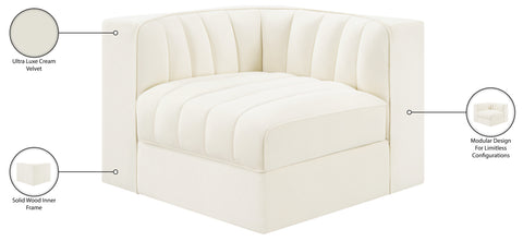 Talia Cream Velvet Performance Fabric Upholstered Chair, 1 Piece (Style 2)