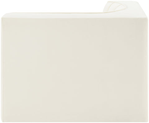 Talia Cream Velvet Performance Fabric Upholstered Chair, 1 Piece (Style 2)