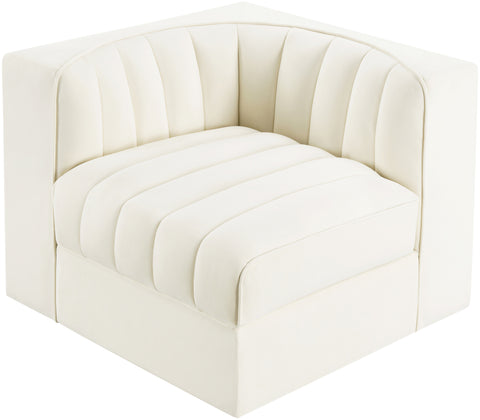 Talia Cream Velvet Performance Fabric Upholstered Chair, 1 Piece (Style 2)