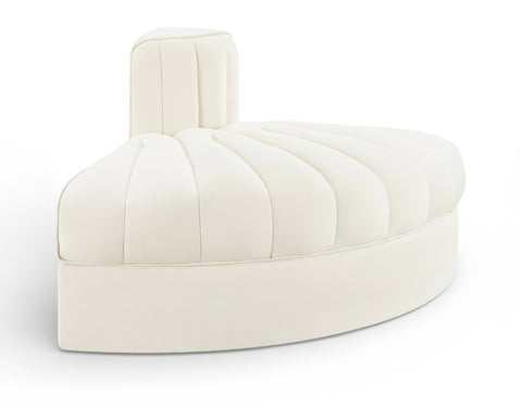 Talia Cream Velvet Performance Fabric Upholstered Chair, 1 Piece (Style 3)