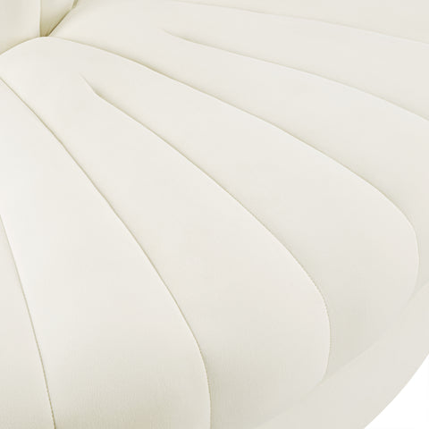 Talia Cream Velvet Performance Fabric Upholstered Chair, 1 Piece (Style 3)