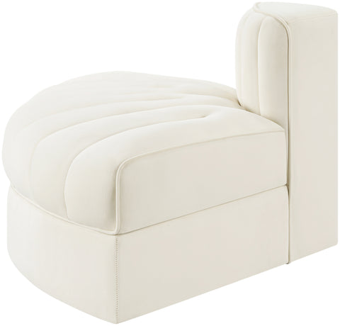 Talia Cream Velvet Performance Fabric Upholstered Chair, 1 Piece (Style 3)