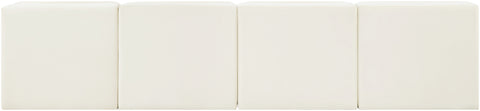 Talia Cream Velvet Performance Fabric Upholstered Sofa, 4-Piece (Style 2)