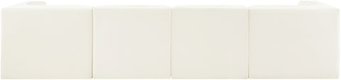 Talia Cream Velvet Performance Fabric Upholstered Sofa, 4-Piece (Style 3)