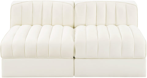 Talia Cream Velvet Performance Fabric Upholstered Loveseat, 2-Piece