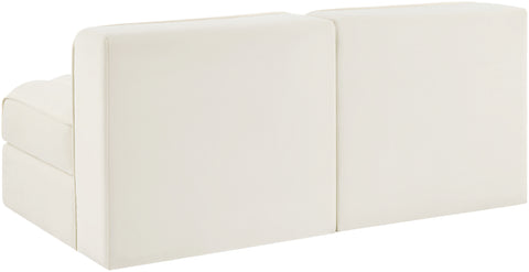 Talia Cream Velvet Performance Fabric Upholstered Loveseat, 2-Piece