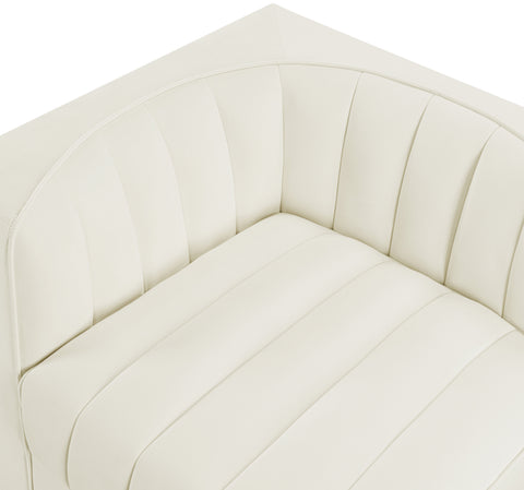 Talia Cream Velvet Performance Fabric Upholstered Loveseat, 2-Piece (Style 2)
