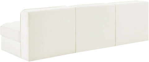 Talia Cream Velvet Performance Fabric Upholstered Sofa, 3-Piece