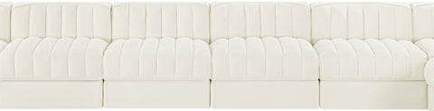 Talia Cream Velvet Performance Fabric Upholstered Sectional, 10-Piece