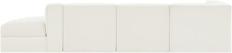 Talia Cream Velvet Performance Fabric Upholstered Sectional, 4-Piece (Style 4)