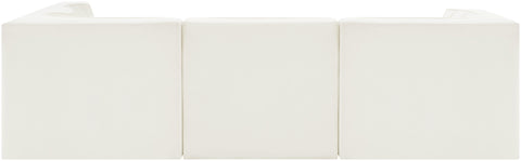 Talia Cream Velvet Performance Fabric Upholstered Sectional, 5-Piece (Style 3)