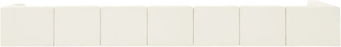 Talia Cream Velvet Performance Fabric Upholstered Sectional, 8-Piece (Style 4)