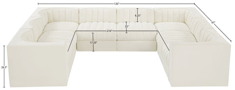 Talia Cream Velvet Performance Fabric Upholstered Sectional
