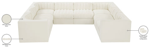 Talia Cream Velvet Performance Fabric Upholstered Sectional
