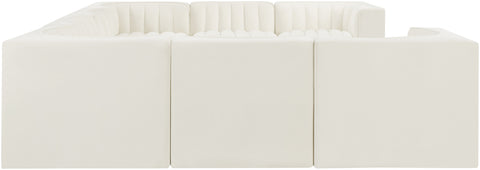 Talia Cream Velvet Performance Fabric Upholstered Sectional