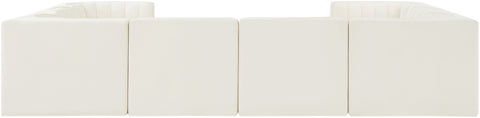 Talia Cream Velvet Performance Fabric Upholstered Sectional