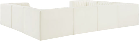 Talia Cream Velvet Performance Fabric Upholstered Sectional