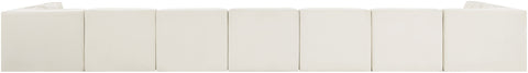 Talia Cream Velvet Performance Fabric Upholstered Sectional, 9-Piece