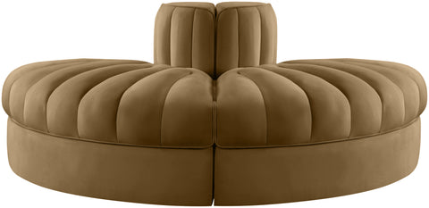 Talia Saddle Velvet Performance Fabric Upholstered Sofa, 2-Piece