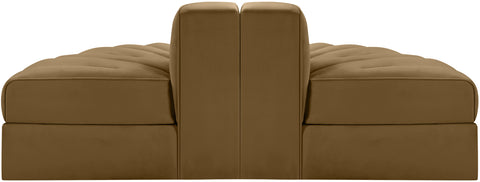 Talia Saddle Velvet Performance Fabric Upholstered Sofa, 2-Piece