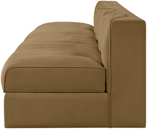 Talia Saddle Velvet Performance Fabric Upholstered Sofa, 4-Piece (Style 2)